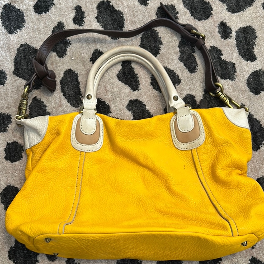 orYany yellow/white messenger bag